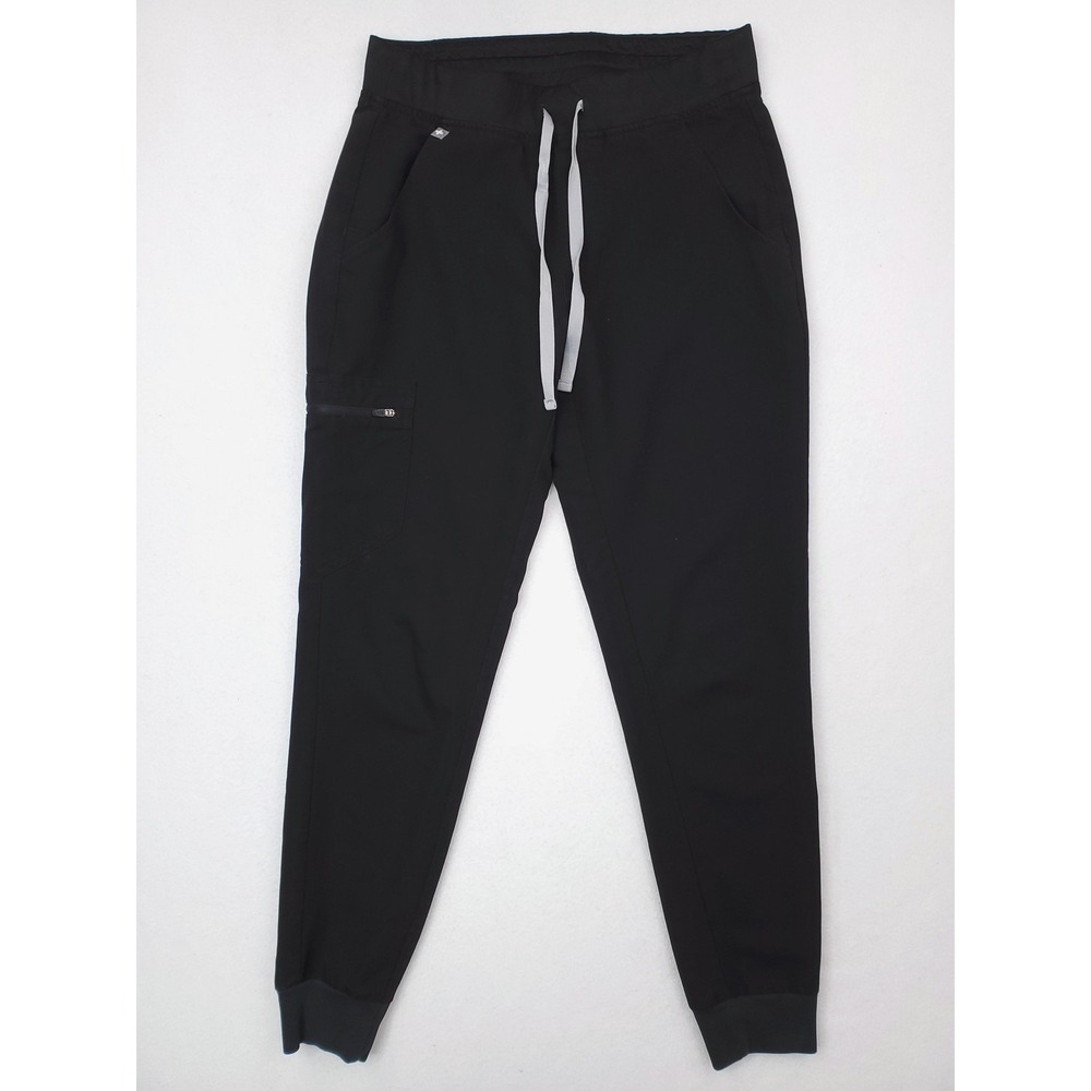FIGS Zamora Jogger Scrub Pants Womens‎ Small Black Drawstring Pocket Medical
